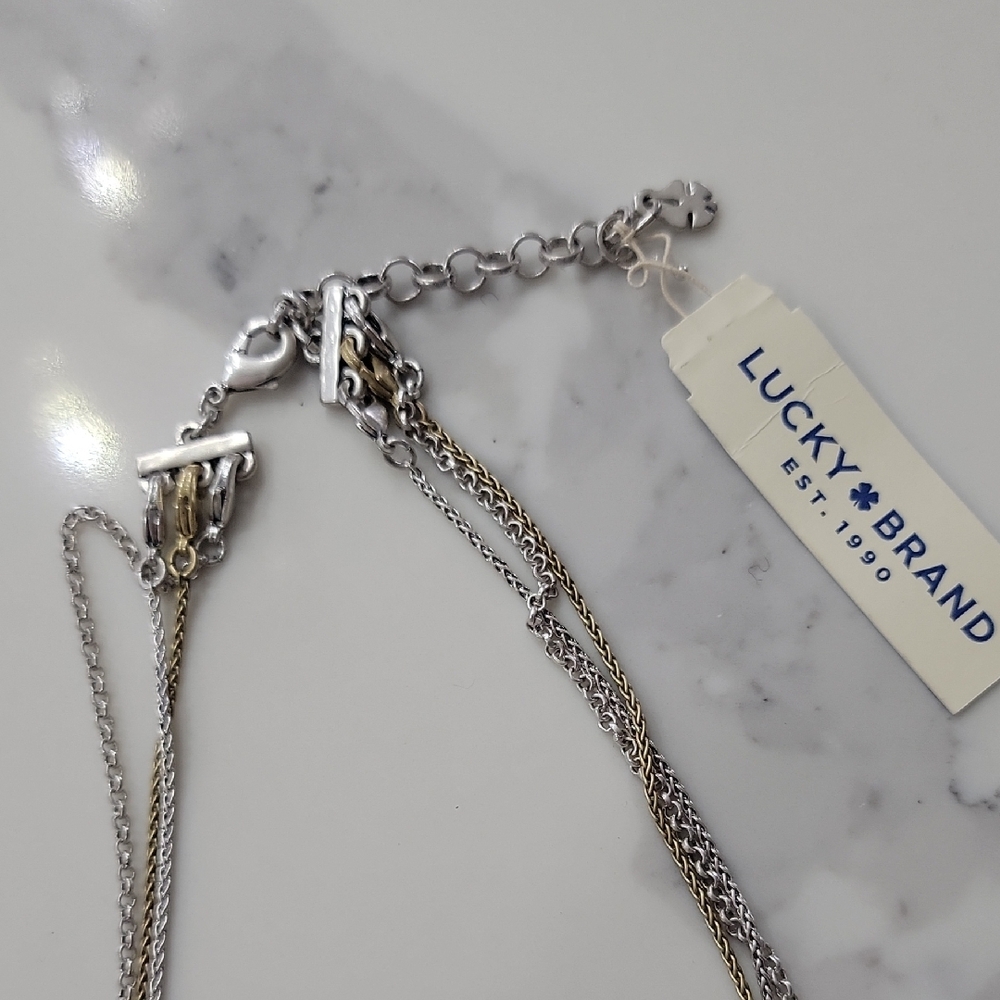Lucky Brand Silver and Gold Layered Necklace - Picture 3 of 7